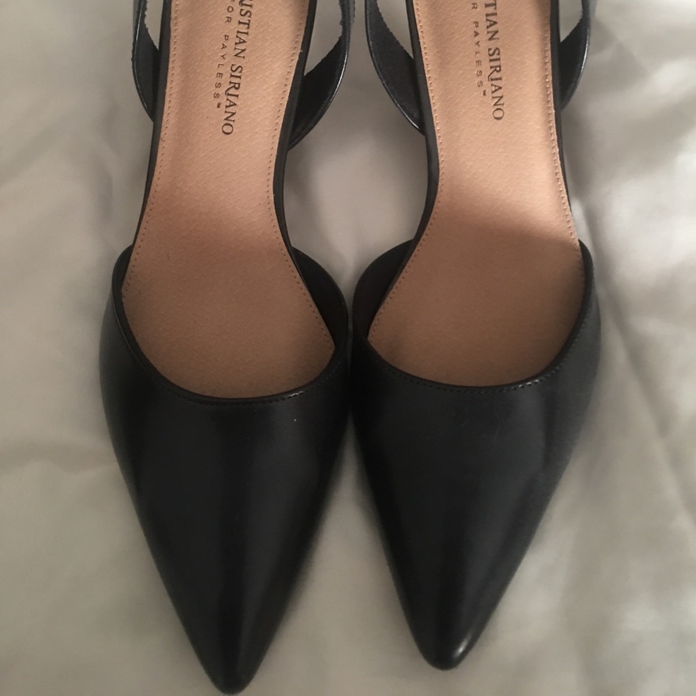 Black Sling back kitten heels